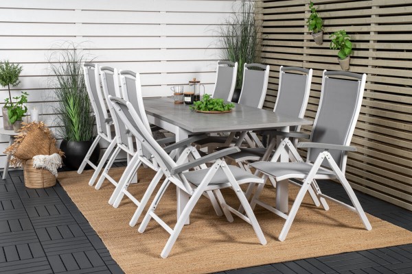 Albany matbord 160/240x90 cm vit/grå Venture Home