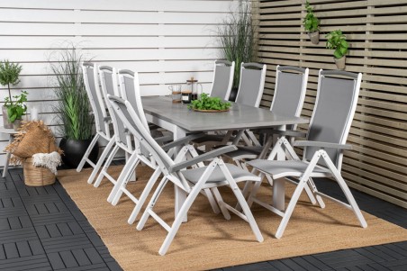 Albany matbord 160/240x90 cm vit/grå Venture Home