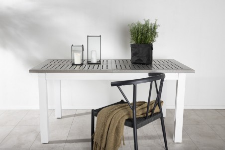 Albany matbord 160/240x90 cm vit/grå Venture Home
