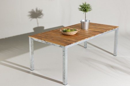 Zenia matbord 200x100x74 cm silver/natur Venture Home