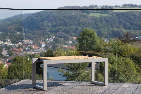 Zenia bänk 100x38x40 cm mörkgrå/natur Venture Home