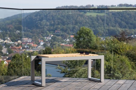 Zenia bänk 100x38x40 cm mörkgrå/natur Venture Home