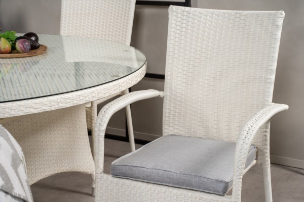 Volta & Anna matgrupp 1 bord + 6 stolar vit Venture Home