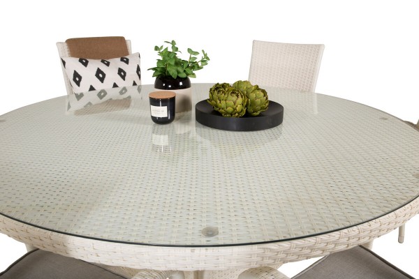 Volta & Anna matgrupp 1 bord + 6 stolar vit Venture Home