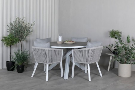 Virya matstol 2-pack vit/grå Venture Home