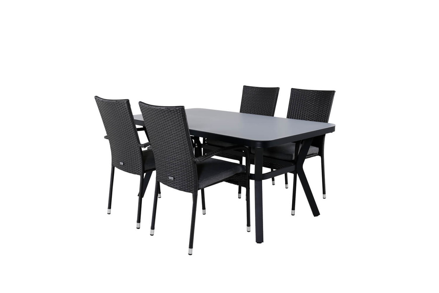 Virya & Anna matgrupp 1 bord + 4 stolar svart Venture Home Virya & Anna matgrupp 1 bord + 4 stolar svart Venture Home