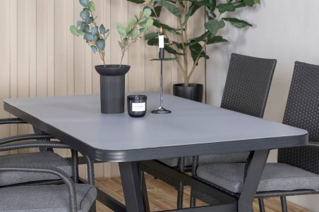 Virya & Anna matgrupp 1 bord + 4 stolar svart Venture Home