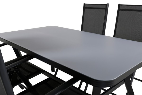 Virya & Break matgrupp 1 bord + 4 stolar svart Venture Home