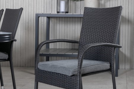 Virya & Anna matgrupp 1 bord + 6 stolar svart Venture Home
