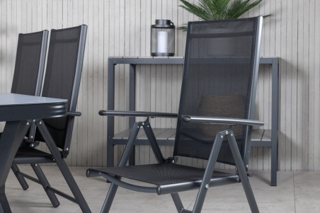 Virya & Break matgrupp 1 bord + 6 stolar svart Venture Home
