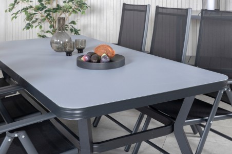 Virya & Break matgrupp 1 bord + 6 stolar svart Venture Home