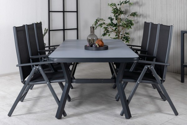 Virya & Break matgrupp 1 bord + 6 stolar svart Venture Home