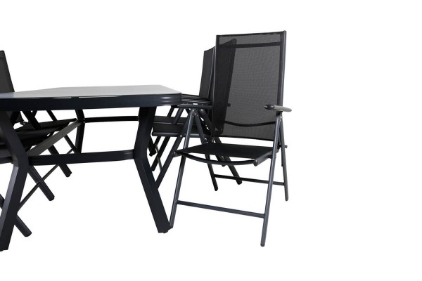 Virya & Break matgrupp 1 bord + 6 stolar svart Venture Home