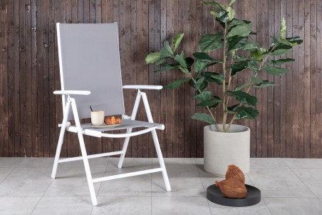 Virya & Break matgrupp 1 bord + 6 stolar vit/grå Venture Home