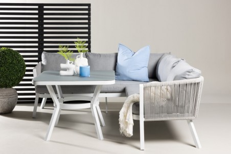 Virya hörngrupp vit/grå Venture Home