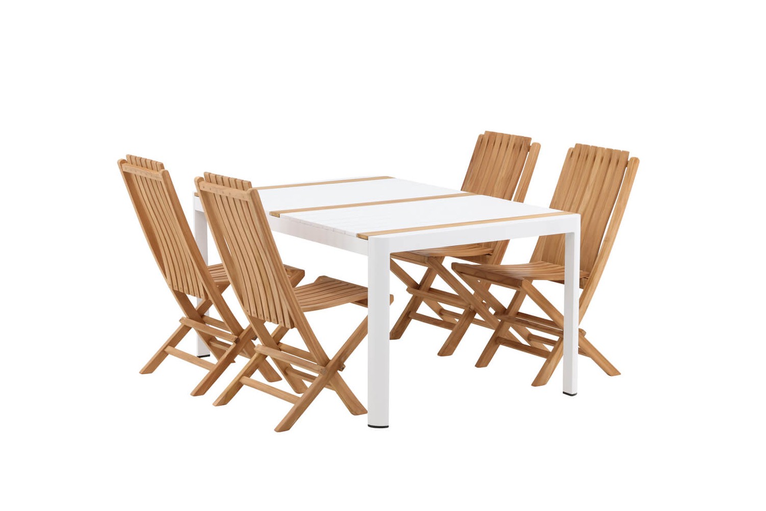 Togo & Ghana matgrupp 1 bord + 4 stolar vit/natur Venture Home