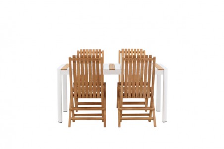 Togo & Ghana matgrupp 1 bord + 4 stolar vit/natur Venture Home