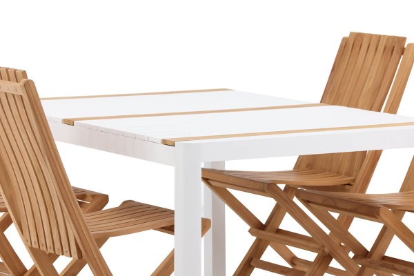 Togo & Ghana matgrupp 1 bord + 4 stolar vit/natur Venture Home
