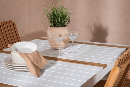 Togo & Ghana matgrupp 1 bord + 4 stolar vit/natur Venture Home