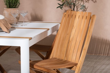 Togo & Ghana matgrupp 1 bord + 4 stolar vit/natur Venture Home
