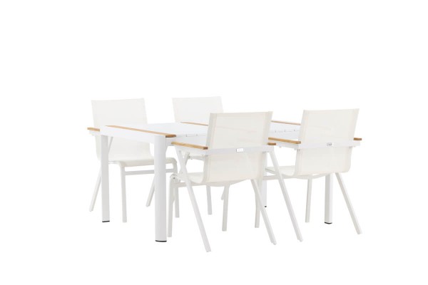Togo & Mexico matgrupp 1 bord + 4 stolar vit Venture Home
