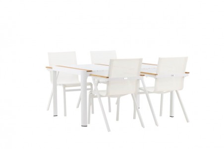 Togo & Mexico matgrupp 1 bord + 4 stolar vit Venture Home