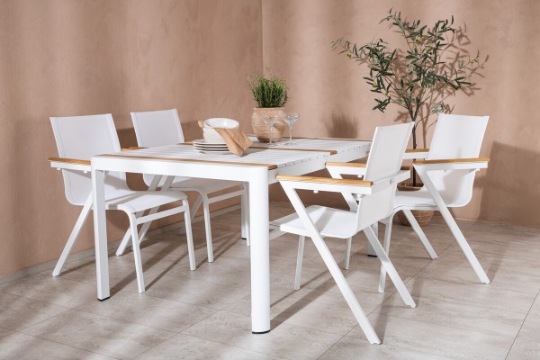 Togo & Mexico matgrupp 1 bord + 4 stolar vit Venture Home