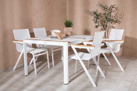 Togo & Mexico matgrupp 1 bord + 4 stolar vit Venture Home
