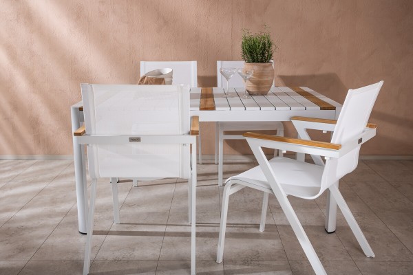 Togo & Mexico matgrupp 1 bord + 4 stolar vit Venture Home