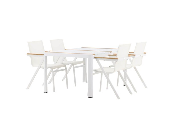 Togo & Mexico matgrupp 1 bord + 4 stolar vit Venture Home