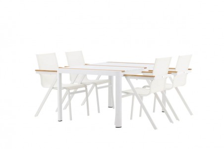 Togo & Mexico matgrupp 1 bord + 4 stolar vit Venture Home