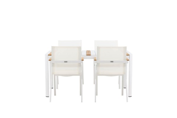 Togo & Mexico matgrupp 1 bord + 4 stolar vit Venture Home