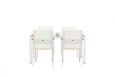 Togo & Mexico matgrupp 1 bord + 4 stolar vit Venture Home