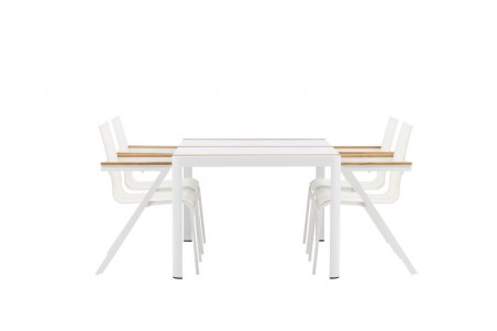 Togo & Mexico matgrupp 1 bord + 4 stolar vit Venture Home