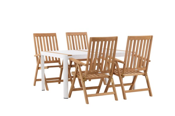 Togo & Kenya matgrupp 1 bord + 4 stolar vit/natur Venture Home
