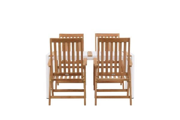 Togo & Kenya matgrupp 1 bord + 4 stolar vit/natur Venture Home