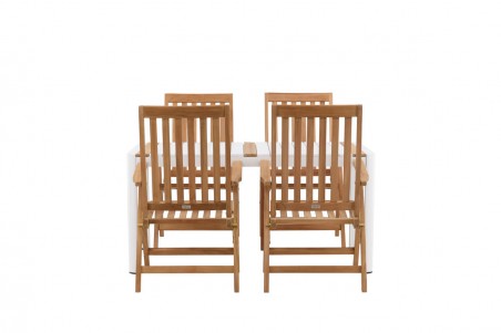 Togo & Kenya matgrupp 1 bord + 4 stolar vit/natur Venture Home