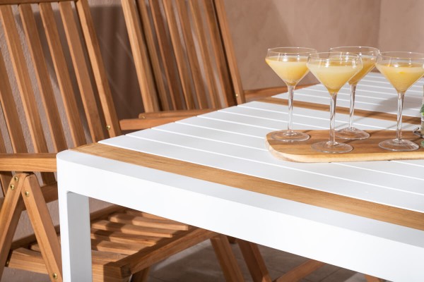Togo & Kenya matgrupp 1 bord + 4 stolar vit/natur Venture Home