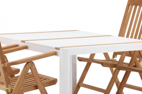 Togo & Kenya matgrupp 1 bord + 4 stolar vit/natur Venture Home