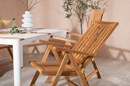 Togo & Kenya matgrupp 1 bord + 4 stolar vit/natur Venture Home