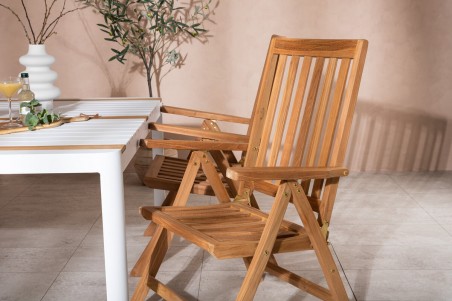 Togo & Kenya matgrupp 1 bord + 4 stolar vit/natur Venture Home
