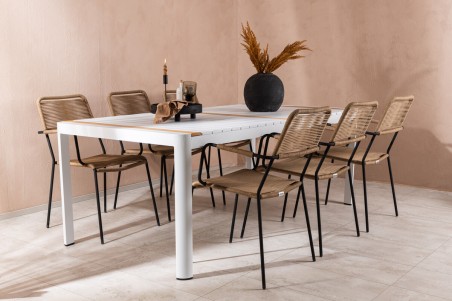 Togo & Lindos matgrupp vit/brun Venture Home
