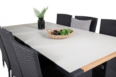 Texas matbord 200x100x75 cm svart/grå Venture Home