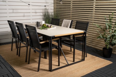 Texas matbord 200x100x75 cm svart/grå Venture Home