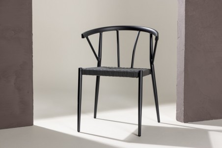 Stina matstol 6-pack svart Venture Home