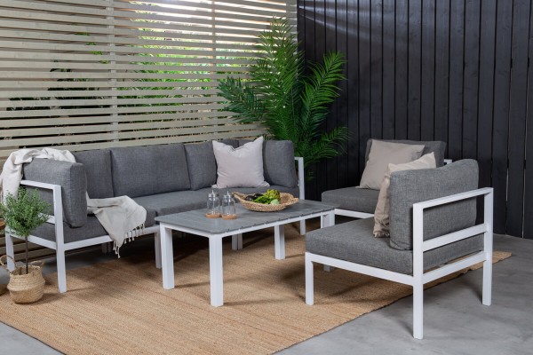 Copacabana & Parma soffgrupp vit/grå Venture Home
