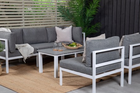 Copacabana & Parma soffgrupp vit/grå Venture Home
