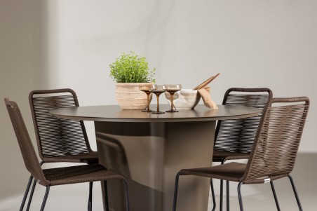 Santa Fe & Lindos matgrupp mörkbrun/svart Venture Home