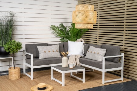 Salvador hörngrupp vit/grå Venture Home