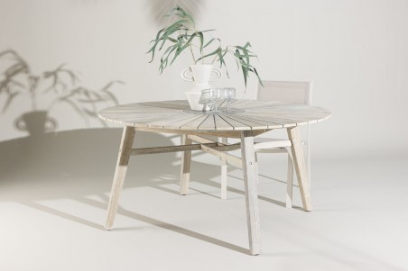 Rives matbord Ø150 cm vitputsad Venture Home